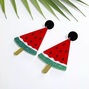 🎉 New Sterling Silver Watermelon Stud Earrings